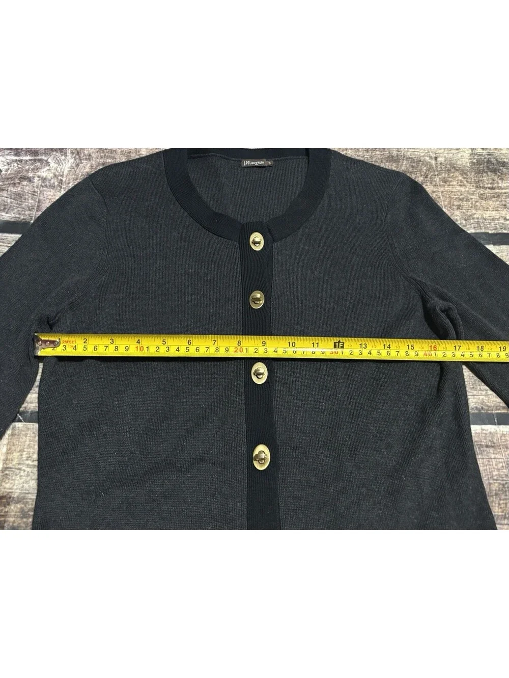 J Mclaughlin Cardigan Sweater Womens Small Gold Lock Buttons Ponte